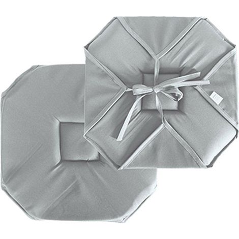 Homemaison – Galette de chaise 40x40 cm – 100% polyester – Épaisseur 2,5 cm – Fixation par 4 rabats – Tissu bachette 120g/m²