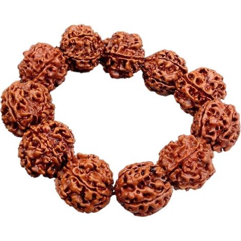 Braccialetto Rudraksha con motivo a grani, ideale per la preghiera buddista tibetana, braccialetto elastico artistico (1/5)