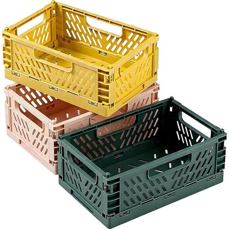 boîtes de rangement pliables en plastique cuisine chambre bureau rose (1/5)