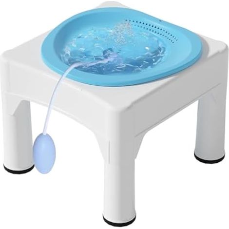 Bain de Siège, Bain de Siège Portable avec Tabouret Bain de Siège Pour Chasse D'eau Bain de Siège Amovible Pour Traitement des Hémorrodes Soins Post-Partum Femmes Enceintes et Personnes agées (1/5)