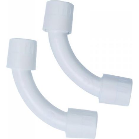 2 PZ Raccordi Tubo a Tubo Curvi Semplici 90° per Tubo Rigido 25mm IP40