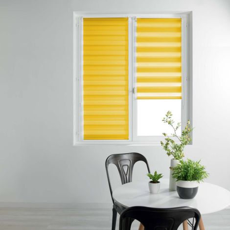 Store Enrouleur Jour Nuit "Daynight" 90x180cm Jaune (1/3)