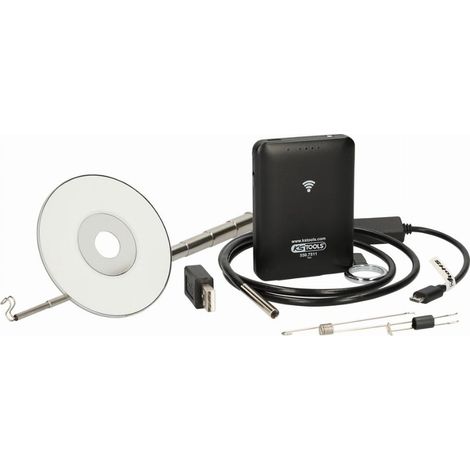 KS Tools 550.7510 Kit videoscopio Wi-Fi con Ø 5,5 mm 0° HD sonda telecamera frontale, 7 pz (1/5)