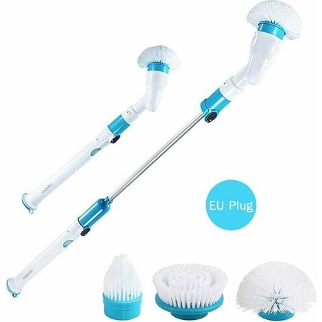 Spazzola elettrica rotante, ricaricabile, spazzola per il bagno senza fili, spazzola per la pulizia multifunzionale con testine di prolunga, manico della spazzola sostituibile, Cisea