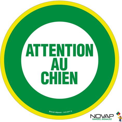 Panneau Attention au chien - haute visibilité - Ø 180mm - 4091266