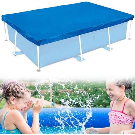 Bâche Piscine Rectangulaire, Bâche de Protection Piscine Bleu Imperméable Couverture de Protection de Piscine aux UV à la Poussière Convient pour Piscine Rectangulaire et Piscine Hors Sol (1/5)