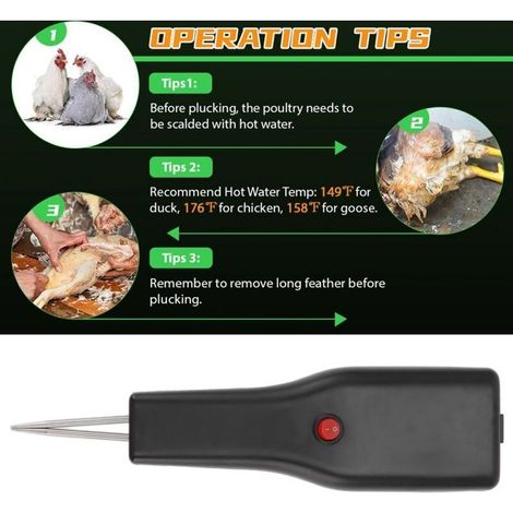Plume de volaille électrique rechargeable Plumer de poulet à main Plume d'oie de canard entièrement automatique Enlevant la machine 100240V EU Plug