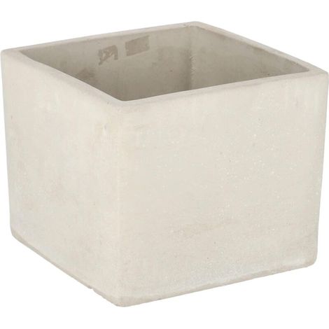Pot de fleurs carré - 16 x 16 cm - Pour plantes - En béton décoratif (1/5)