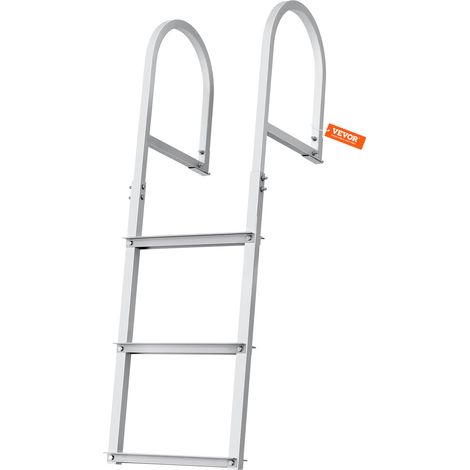 VEVOR Scaletta per Pontile, 3 Gradini Rimovibili, Scaletta per Pontone in Lega di Alluminio, Carico 500 libbre 226 kg, Scaletta Antiscivolo Grande Pedale Gradino 78 mm per Imbarco Barca, Lago, Piscina (1/5)