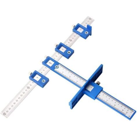 Gabarit de poinçonnage pour bois, Gabarit de perçage réglable pour placard, guide de perçage pour l'installation de poignées, boutons sur portes, tiroir