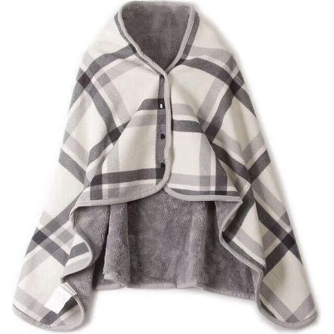 Couverture chauffante multifonctionnelle, écharpe chaude, Cape en flanelle, peluche. (1/5)