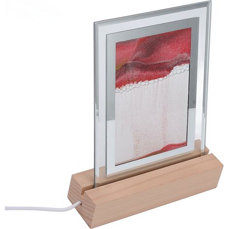 Veilleuse effet sable mouvant, lampe décorative innovante, lampe LED USB portable pour bureau, salon, table de chevet, rouge (1/5)