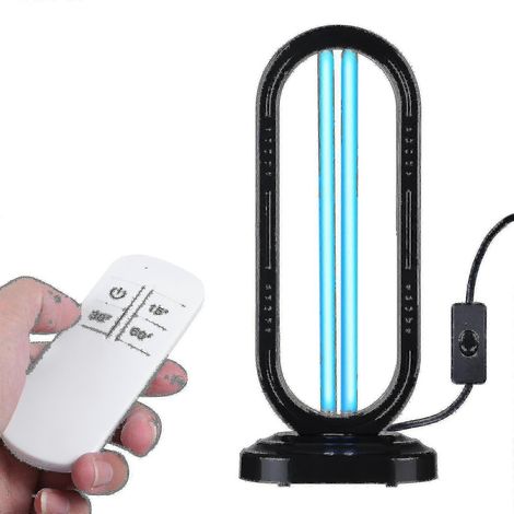 Lampe UV ultraviolette 38 W avec télécommande, lampe de nettoyage UVC sur pied avec ozone, durée de vie 15/30/60 min. (1/4)