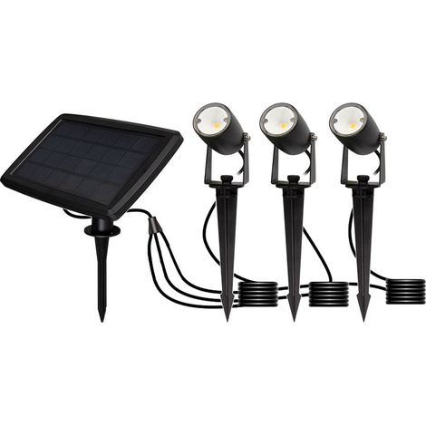 Kit 3 projecteurs solaire - Piquet - 3 x 1,5 W - 40 lm - IP65 - Cotti - 51773 - ARIC (1/5)