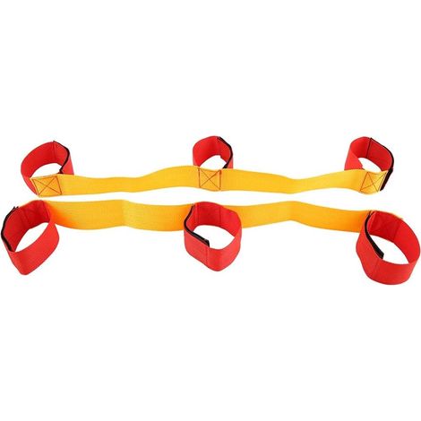 Bandes de Course à 3/5/8 Pattes, Jeu d'équipe, 3/5/8 Personnes Jeu de Plein air Marcheur Cravate Sangle Bande de Course à Jambes, pour l'entraînement au Travail d'équipe, la compétition (3) (1/5)