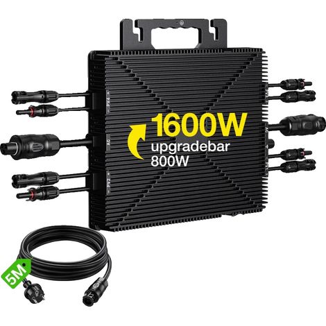 Inversor solar, 96% de eficiencia, WiFi integrado, cable de CA de 1600 W, 220-240 V (1/5)