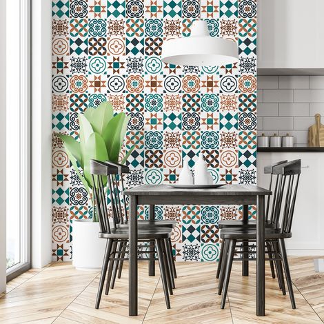 Sticker Mural Carrelage adhésif Cuisine Salle de Bain - 30 STICKERS CARRELAGES AZULEJOS LUCINA - 30stickers10x10cm (1/5)