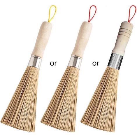 Brosse à casseroles en bambou avec manche en bois, brosse multifonctionnelle et pratique pour la maison (1/5)