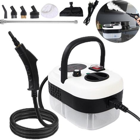 2500w Nettoyeur Vapeur, Avec 5 Têtes De Brosse, réglables Sur 6 Niveaux, Pour Nettoyer La Saleté, La Graisse Et La Poussière, Noir (1/4)