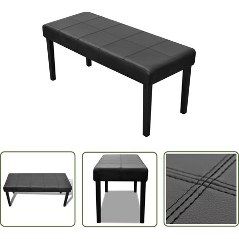 The Living Store Banc en cuir synthétique de haute qualité Noir - Banc Coffre - Banc D'entrée - Meuble Rangement - Canapé D'appoint - Décoration Intérieur (1/5)