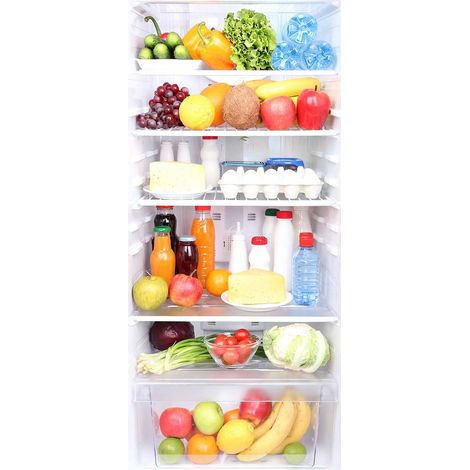 Papier peint panoramique cuisine 3D frigo | Tapisserie panoramique trompe l'œil réfrigérateur | Papier peint panoramique multicolore salle à manger - 280 x 100 cm (1 pièce) (1/2)
