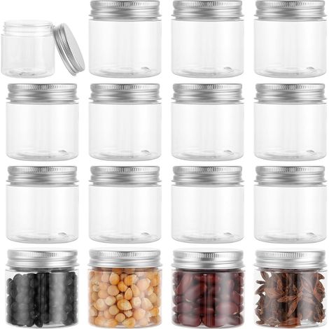Vorratsdosen Deckel Luftdicht Transparent Plastik 16er Set 60ml (1/5)