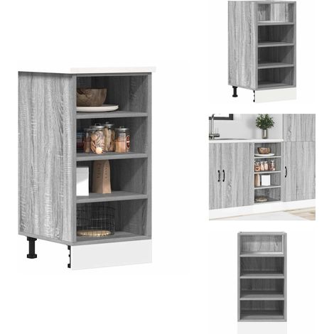 Armoire de plancher sonoma gris 40x44,5x81,5 cm bois ingénierie - Armoire De Plancher - Armoires De Plancher - Armoire De Cuisine - Placard De Cuisine (1/5)