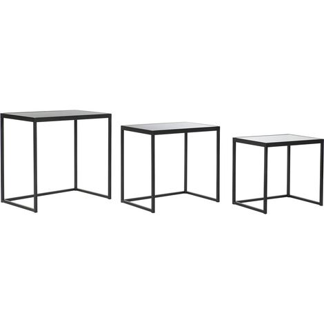 Table Auxiliaire Set 3 Métal Verre 58X36,5X53,5 (1/5)