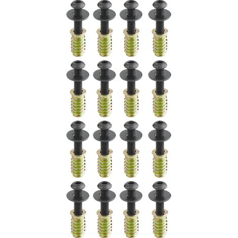 SOTECH Schraubenset 16 Stück M6 x 25 mm mit Gewindemuffen/Einschraubmuffen M6 x 20 mm und Unterlegscheiben für Tischgestelle, Tischbeine und vieles mehr (1/5)