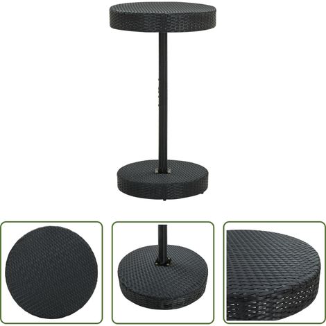 vidaXL Table de jardin - Table de jardin Noir 60,5x106 cm Résine tressée (1/5)