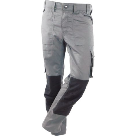 Pantalones de trabajo RICA LEWIS - Hombre - Talla 48 - Multibolsillos - Corte recto - Gris - MOBILON