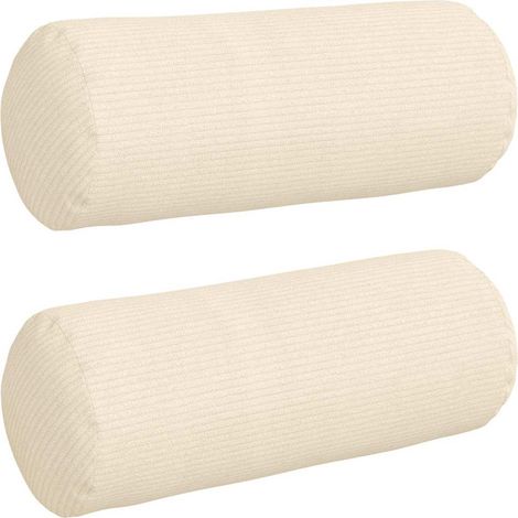 Maison Exclusive - Bolsterkissen 2 Stück Creme Ø 15 x 40 cm Cords