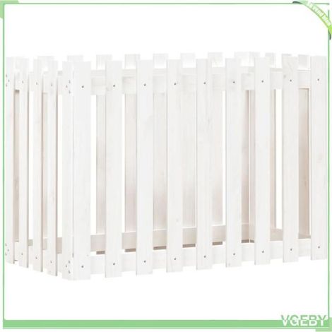 Lit surélevé de jardin - FAFEICY - 832483 - Bois de pin massif - 100 x 50 x 70 cm - Blanc (1/5)