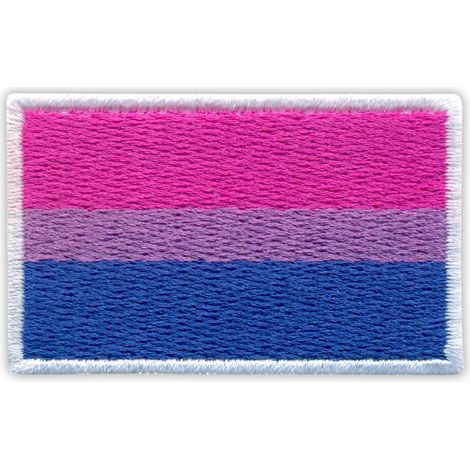 Patchion Bi-Flagge – Bisexuelle Pride-Flagge – selbstklebende Rückseite – bestickter Aufnäher/Abzeichen/Emblem
