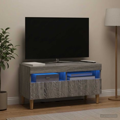 vidaXL Mueble de TV LED Sonoma gris Madera de ingeniería (1/5)