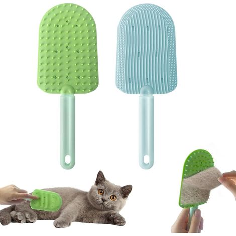 Peigne et brosse pour la langue du chat : Brosse en silicone lavable améliorée, adaptée aux chats à poils longs ou courts. (1/5)