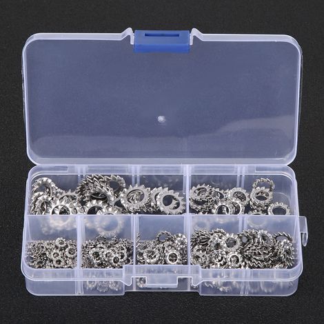 300 pièces Rondelle Étoile à Dents Externes Acier Inoxydable Anti-Desserrage M2.5 M3 M4 M5 M6 M8