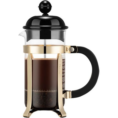 CAFETIÈRE À PISTON 3 TASSES NOIR & DORÉ - CAFFETTIERA BODUM 1263151 (1/2)
