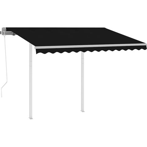 Maison Exclusive - Tenda da Sole Retrattile Automatica con Pali 3,5x2,5m Antracite (1/5)