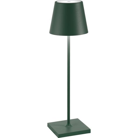 Lampe De Table Led Poldina Pro Vert Foncé, Rechargeable Et Dimmable Avec Une Autonomie Allant Jusqu'À 12 Heures