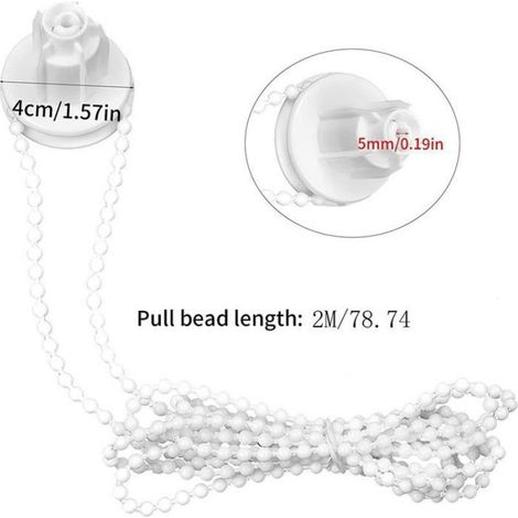 Tete De Store Enrouleur - 25 Mm - Pour Stores Enrouleurs - Chaînette À Billes 3 M - Vis Et Bouchons En Caoutchouc - Kit Complet (1/5)