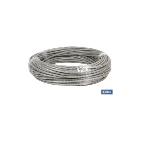 Cavo in Acciaio 6mm 4x6mm 6x7+1 Plastica (50m)