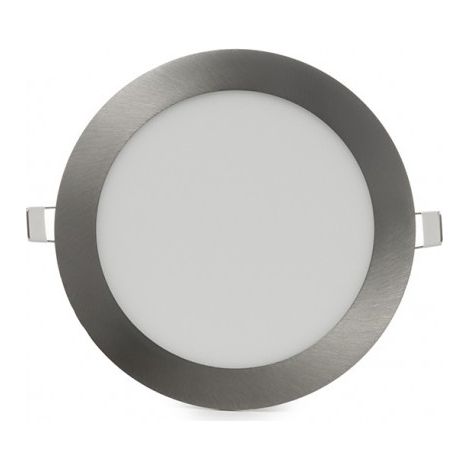 Pannello led rotondo acciaio satinato nickel slim12w ip20 incasso faretto completo driver luce calda naturale Downlight Naturale 4500k (1/5)