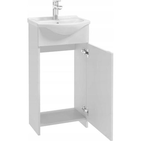 Meuble de salle de bains Frigo avec vasque, blanc, 84 x 45 cm, sur pied