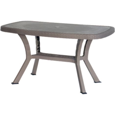 1PZ TAVOLO RATTAN CON INCROCIO MOD.OTELLO DIMENSIONI 136X82CM TORTORA