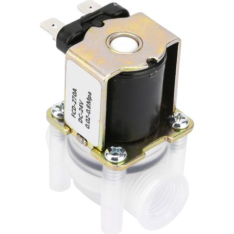 Électrovanne en plastique 1/4 pouce normalement fermée (N/C), 24 V CC, pour machine à eau pure