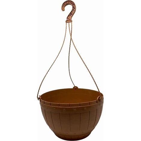 Set 2 portapiante a sospensione in plastica semisferica con Gancio per balconi terrazzi Ø26 cm
