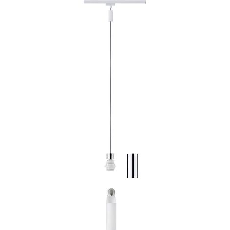 Luminaire sur rail haute tension Paulmann universel E27 20 W LED blanc, chrome S307581 (1/5)