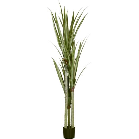 Pianta Artificiale di Yucca Alta 190 cm con 39 Foglie in Vaso Contenitore di PEVA e Cemento Nero (1/5)