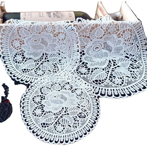 Tischset, Häkelmuster, Umweltfreundliches Material, 6, 25cm (1/2)